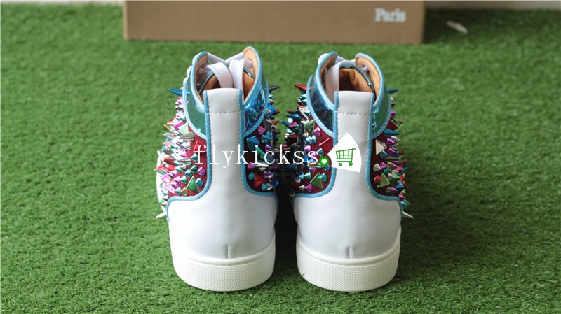 Christian Louboutin Colorful Spike High Top Flat Sneakers